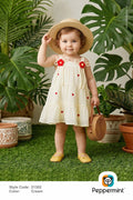 Infant Cream Tiered Dress with Hearts
